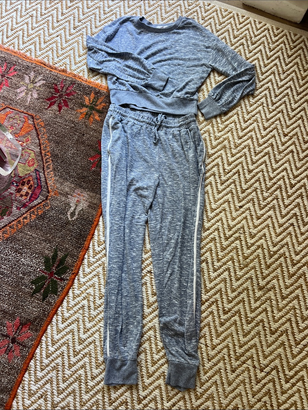 Colsie Heather Gray Track Jogger Pants with Side Stripe
